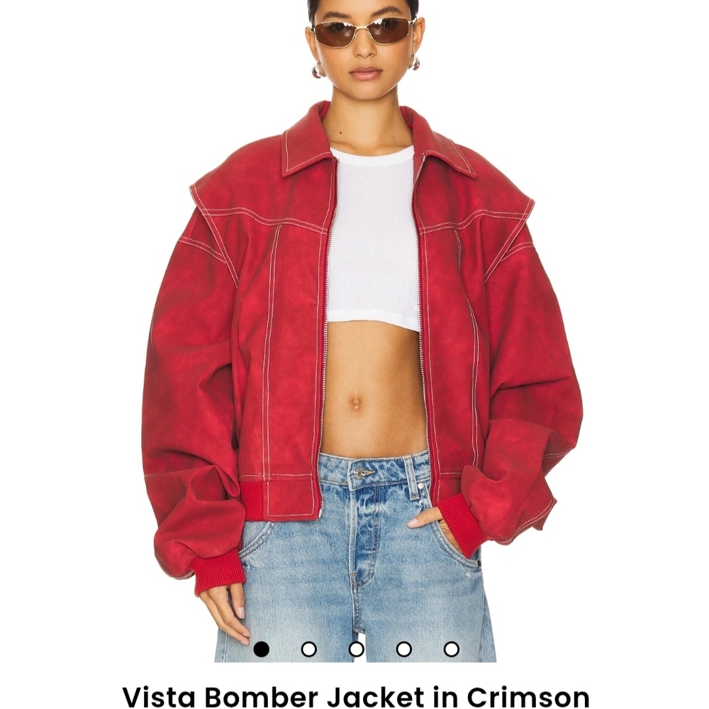 Bomber Jacket in Crimson
